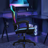 YOXIER Video Game Chairs,Gaming Chair for Kids,Ergonomic Gaming Chair,LED Lights Ergonomic Massage Computer Gaming Chair with Footrest Video Game Chair High Back with Lumbar Support Blue YOXIER