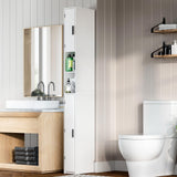 MOHOPE Narrow Bathroom Storage Cabinet - Tall Bathroom Cabinet with 2 Doors and Adjustable Shelves, Open Compartments, Slim Freestanding Cabinet for Small Space and Toilet, White ﻿ MOHOPE
