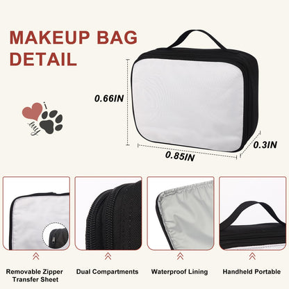 6pcs Sublimation Blanks Makeup Bag,Sublimation Blanks Cosmetic Bag Makeup Bag Bulk Travel Toiletry Bag With Zipper Pouch Insulated Lunch Bag Heat Transfer Removable Sublimation Bags for DIY Craft