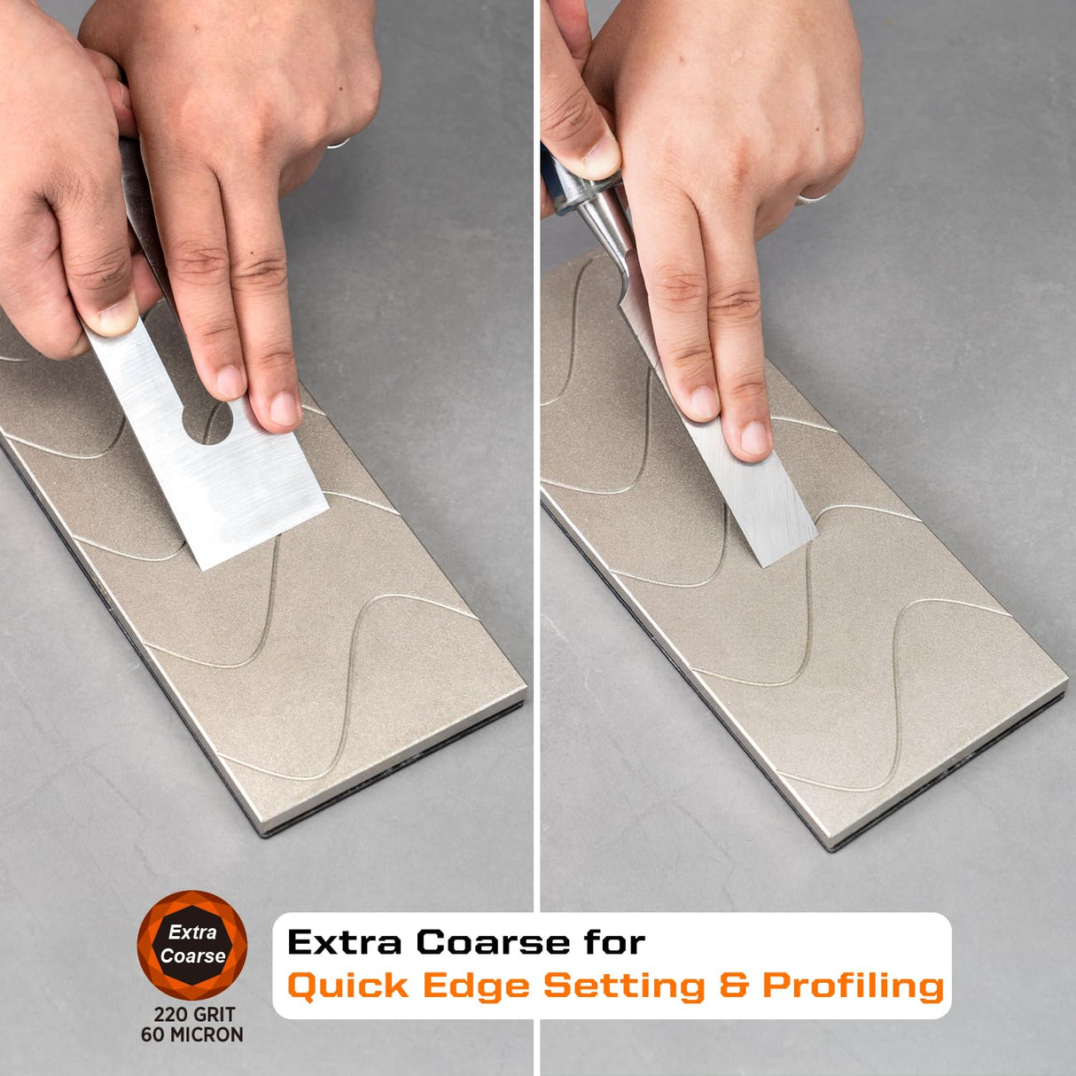 SHARPAL 145H 10 x 4 Inch Diamond Lapping Plate, Whetstone Flattener, Extra Coarse 220 Grit for Coarse Sharpening and Flattening Stones, Fix & Re-levelling any Whetstone and Sharpening Stones SHARPAL