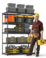WORKPRO 5-Tier Heavy Duty Metal Shelving Unit, 72”H x 48”W x 24”D, Adjustable Storage Rack with 4000 lbs Capacity, for Garage, Basement, Workshop, Warehouse WORKPRO