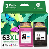 MYTONER 63XL Remanufactured Ink Cartridge Replacement for HP Ink 63 63XL for OfficeJet 3830 4650 4652 4655 5255 5258 Envy 4520 4512 DeskJet 3630 3632 Printer Black Color 63 Ink Cartridge Combo Pack MYTONER