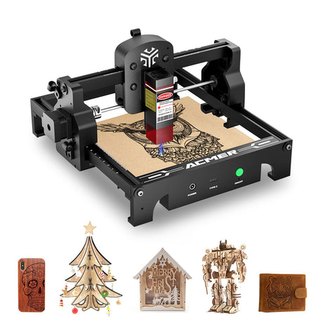 ACMER S1 Laser Engraver Mini Machine for Crafting Beginner-Friendly Wood Laser Engraving for DIY Jewelry Wood Glass Leather, Engraving Area 5.1"x5.1" (2.5W) ACMER