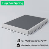 Vaciwe 4 Inch King Size Box Spring Heavy Duty Metal Mattress Foundation with Easy Clean Cover, Noise Free,Easy Assembly Vaciwe
