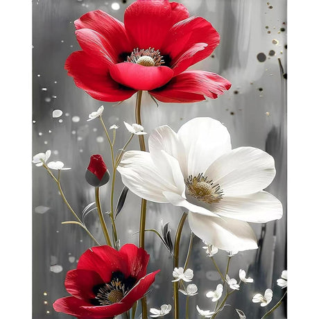 Flower Paint by Numbers Kits for Adults - Painting by Numbers Kit Flowers, Flower Adults Paint by Number Kits on Canvas Without Frame Oil Painting Acrylic Paints for Home Wall Decor 16X20 inch ajepon