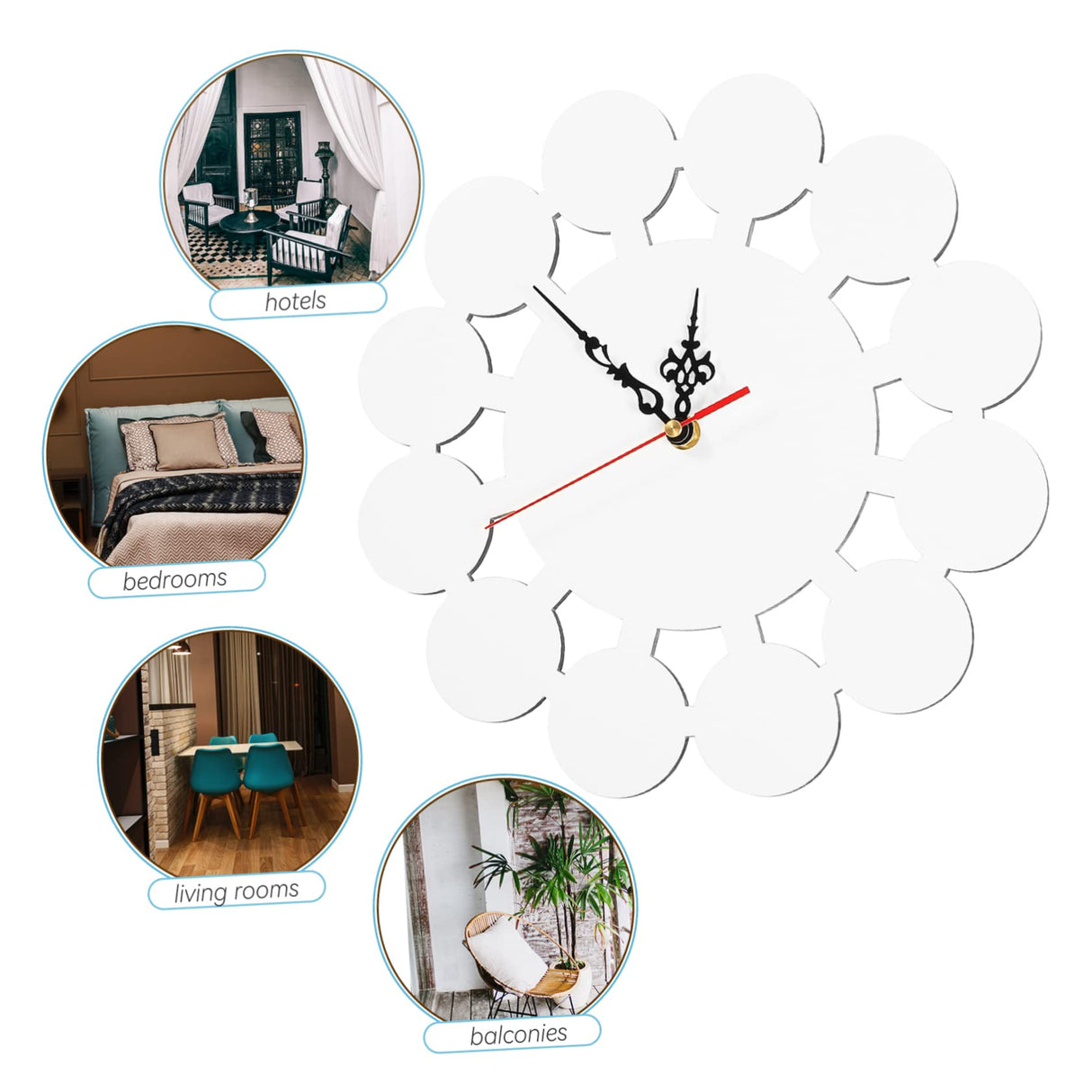 EXCEART Retro Wood Wall Clock - Silent Mechanical Clock, DIY Decorative Brown Clock, 11.40X11.40X1 inches, Battery Powered, for Bedroom EXCEART