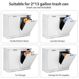 JAXPETY Double Tilt Out Trash Cabinet, Kitchen Hidden Garbage Can with Negative Ion & Deodorizing Function,Free Standing Recycling,Dog Proof 10 Gallon Trash Bin Cabinet for Bathroom, Living Room JAXPETY