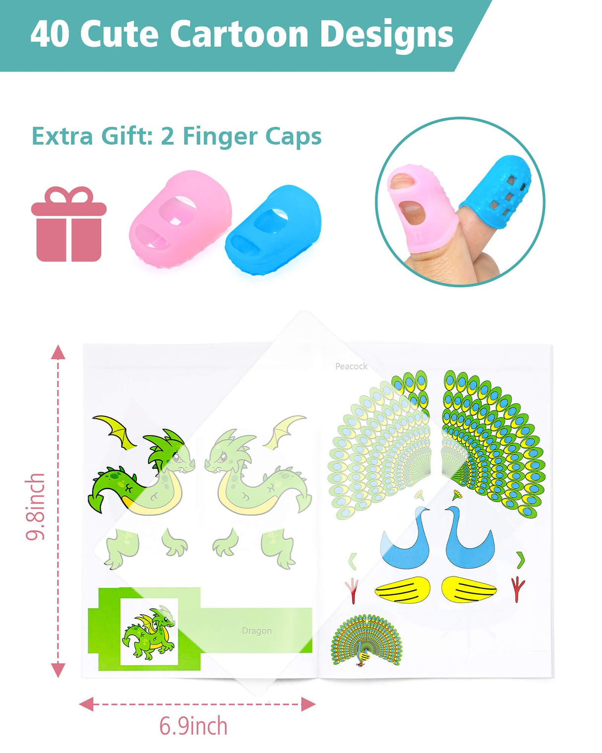 3D Pen Painting Drawing Book, Reusable Colored 40 Pattern Thick Paper Templates with Two Clear Plate, 3D Painting Graffiti Stencils for Kids DIY Gifts, Vomika Vomika