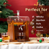 Jillmo Whiskey Decanter Sets for Men, 1250ml Decanter Set with 2 Whiskey Glasses, Ideal Bourbon Gifts for Men JILLMO