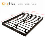 Muluflower Floating Bed Frame King Size with LED Lights and Charging Station, Black PU Metal Platform Bed Frame, Easy Assembly, No Box Spring Needed (King) Muluflower