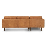 POLY & BARK Napa Leather Couch – Left-Facing Sectional Full Grain Leather Sofa with Tufted Back with Feather-Down Topper On Seating Surfaces – Pure-Aniline Italian Leather – Cognac Tan POLY & BARK