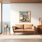 RYMILIE Diamond Art Kits for Adults-Country Music Diamond Art Kits for Beginners-DIY 5D Cowboy Boots Diamond Painting Kit for Home Wall Decor Gifts【13.7x13.7inch】 RYMILIE