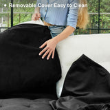 Belffin Modular Sectional Sleeper Sofa with Pull Out Bed U Shaped Sectional Sofa Couch with Storage Ottoman Velvet Covertible 7-Seater Sofa for Living Room Black Belffin