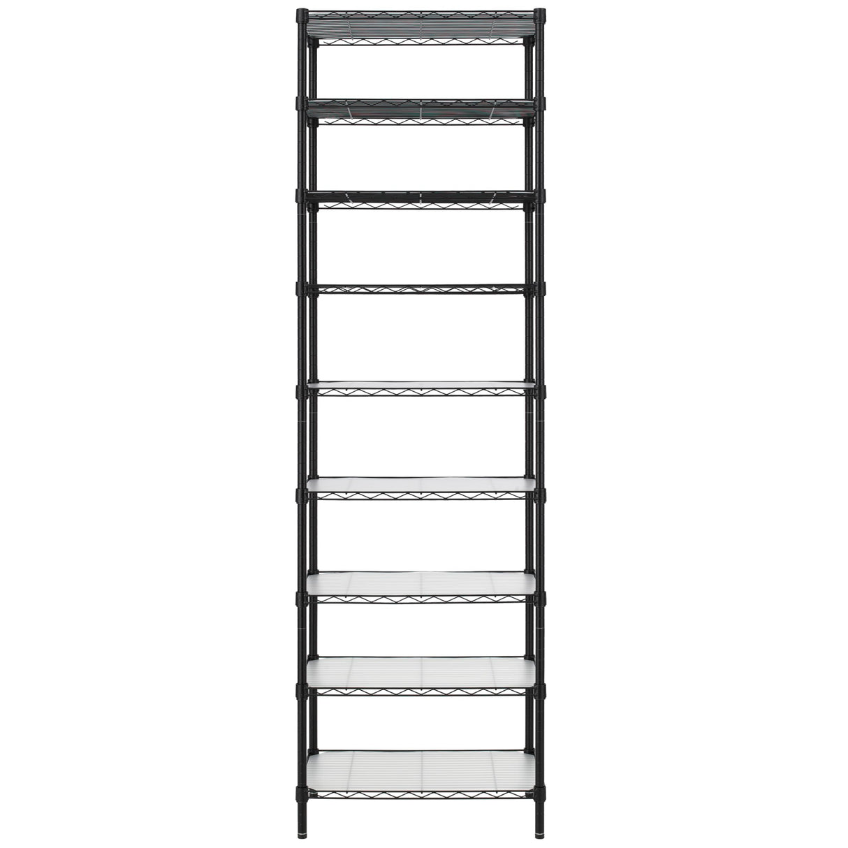 Finnhomy 9-Tier Wire Shelving Unit Adjustable Steel Wire Rack Shelving, 81 Inches Height 9 Shelves Metal Storage Rack, Pantry Shelves for Storage with PE mat, NSF Certified, Black Finnhomy