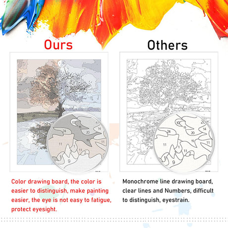 Amphol Paint by Numbers Kit for Adults, DIY Luckily Koi Fish Paint by Numbers Canvas with Brushes, Acrylic Paint, Watercolor Painting by Number Kit for Gift Home Decor - 16”x20” Amphol