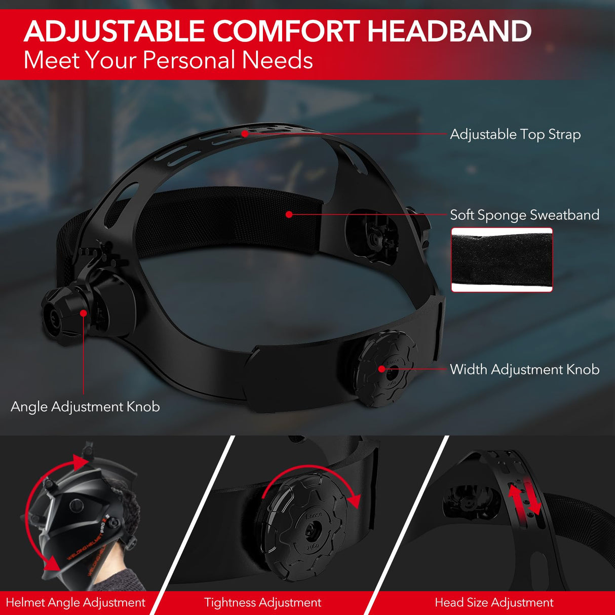 TRQWH Welding Hood Auto Darkening Welding Helmet with Light True Color 1/1/1/2 Top Optical Clarity Wide Shade 9-13 Welding Mask with Grinding Weld Helmet (KTS-JS01) TRQWH