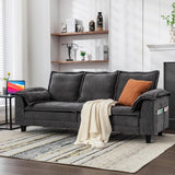 TYBOATLE Sofa Couches for Living Room, Mid-Century Modern Comfy 85" W Loveseat w/2 USB Charger & Wide Arms, 3 Seater Cloud Small Couch Sofas for Small Space Apartment Bedroom Office (Dark Grey) TYBOATLE