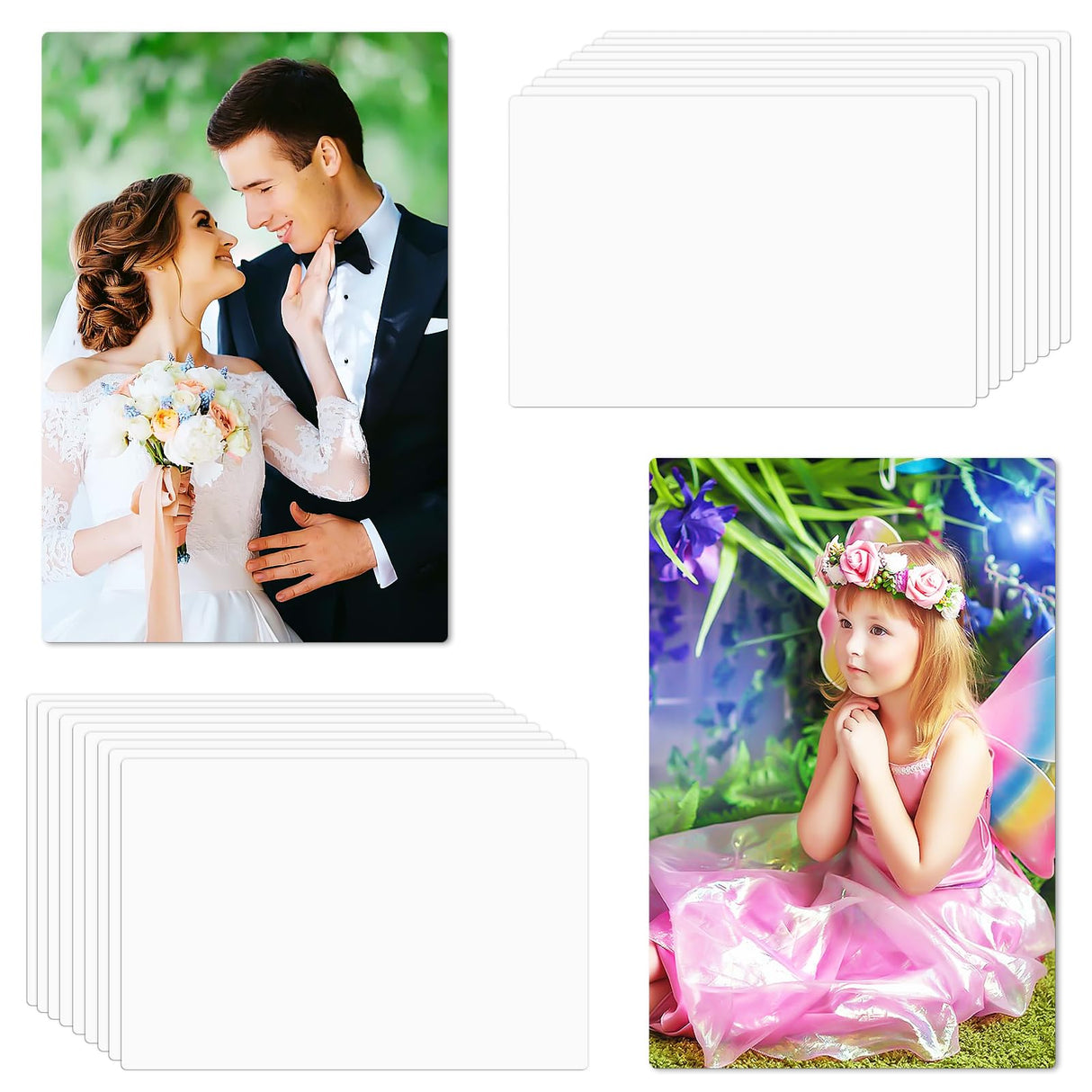 Beclumas 20 Pack 8''x10'' Sublimation Metal Photo Blanks, 0.45mm Aluminum Photo Sign Blank for DIY Printing, Wall Decor, Room Decor Beclumas