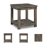 Signature Design by Ashley Hollum Rustic End Table with Shelf, Dark Brown Signature Design by Ashley