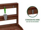 Vita 46 inch x 20 inch x 58 inch Cedar Wood Potting Bench, Dark Brown, FSC, Pre-Stained, Storage Shelf, Work Basin, Hooks, VT17744 Vita