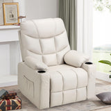 Esright Power Lift Recliner for Elderly, Electric Lift Chair with Heated Vibration Massage,Heavy Duty Electric Recliner with Side Pockets, USB Charge Port & Cup Holders, Cream Beige Esright