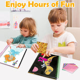 pigipigi Art Craft Activity for Kids: Fun Foil Princess & Dinosaur DIY Toy Kit, No Mess Creative Travel Supply Set, Idea Gift for Girl Boy Children 3 4 5 6 7 8 9 Year Old pigipigi
