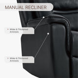 KISLOT Leather Recliner Chair, 360° Swivel Rocker for Adults Manual Rocking Reclining Chair with Adjustable Backrest Footrest for Living Room Bedroom Home Theater Seating KISLOT