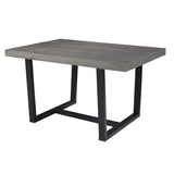 Walker Edison Andre Modern Solid Wood Dining Table, 52 Inch, Grey Walker Edison