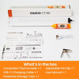 CILICO Candy & Meat Thermometer with Type-C Rechargeable Digital Instant Reading for Candy Making, BBQ, Deep Frying, & Liquids, 8" Long Probe,CT180-L CILICO