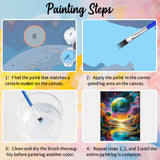 WEBEEDY Planet Space Large Paint by Numbers Kit for Adults Beginners Painting by Numbers on Canvas Complete Paint and Sip Sets Oil Painting Kit for Party Home Wall Decor Art Craft Gifts, 16x20'' WEBEEDY