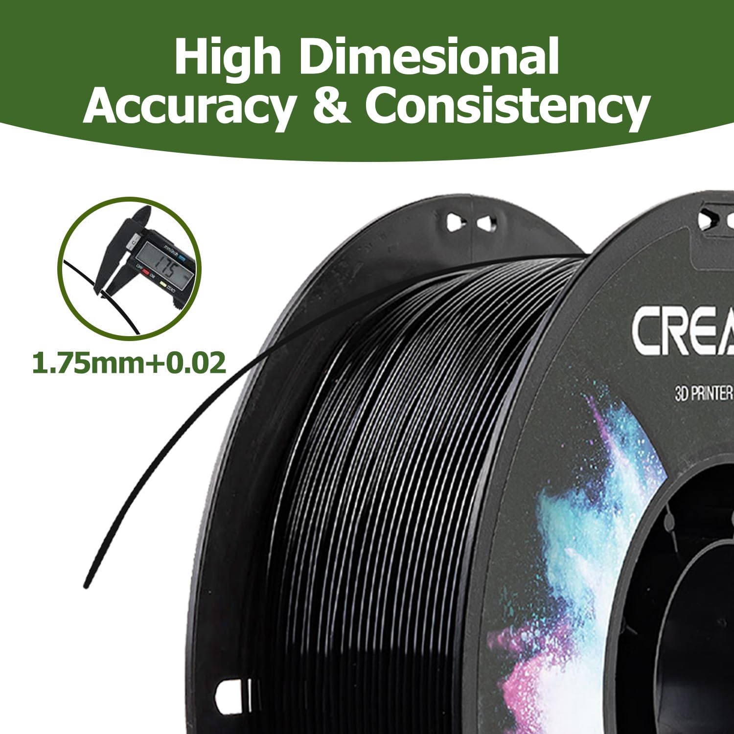 Official Creality PETG 3D Printer Filament 1.75mm 1KG (2.2lbs), High Precision Strong Toughness, Odorless Better Flow Moistureproof 3D Printing Ender Filament (Black) - WoodArtSupply