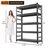 BEESTMUEBLE Metal Book Shelf, Industrial Bookcase, 5 Tiers Adjustable Shelving Unit and Storage, Heavy Duty Sturdy Bookshelf for Living Room, Bedroom BEESTMUEBLE