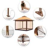 OUTDOOR LIVING SUNTIME Instant Pop Up Patio Gazebo with Full Netting for Family Parties and Outdoor Activities(Netting Sidewalls) OUTDOOR LIVING SUNTIME