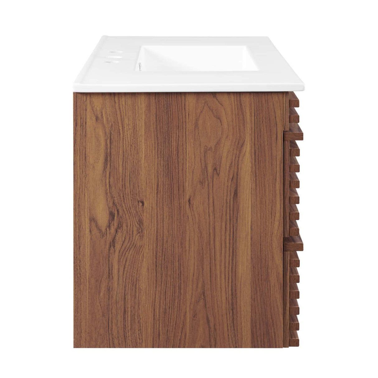 Modway Render 36" Wall-Mount Bathroom Vanity in Walnut White Modway