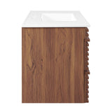 Modway Render 36" Wall-Mount Bathroom Vanity in Walnut White Modway