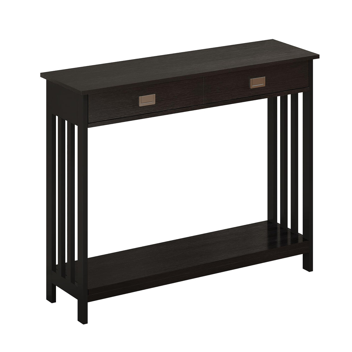 ChooChoo Black Entryway Table with Drawer, Narrow Console Table, Sofa Table with Storage Shelf for Entryway, Living Room and Hallway ChooChoo