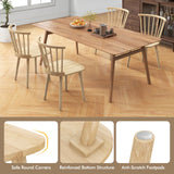 Giantex Wood Dining Chairs Set of 2, Windsor Dining Chairs, American Country Kitchen Chairs w/Rubber Wood Frame & High Spindle Back, Farmhouse Armless Side Chairs for Home Living Room, Natural Giantex