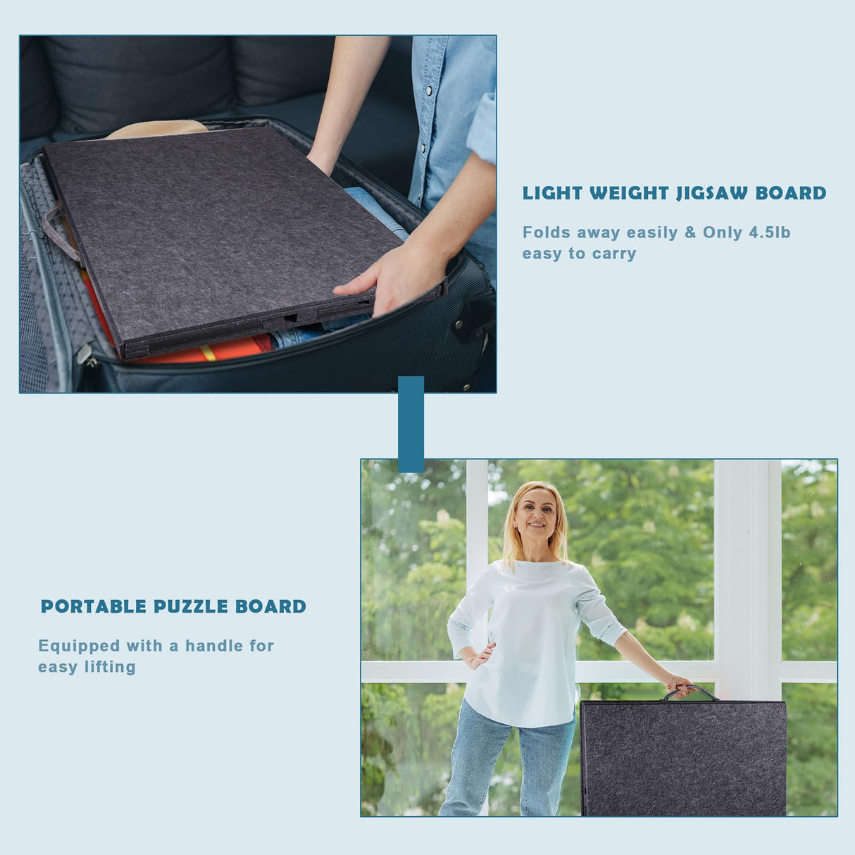 Pllieay 1000 Pieces Jigsaw Puzzle Board with 6 Drawers and Cover, 30"x22" Felt Jigsaw Puzzle Table for Adults, Portable Puzzle Organizer & Storage System, Puzzle Accessories Birthday Gift Pllieay