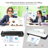 Office Laminator Machine for Professional Presentations & Home Use, 13-inch Wide Thermal Hot Laminating, Jam-Proof Design with Auto-Feed, Durable for ID Cards & Document Protection-A3-399 Queceuy