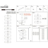 C&AHOME Wall Mounted Wine Rack, 9 Bottle Wall Mounted Wine Rack, Adjustable and Separable Metal Hanging Wine Bottle Holder, Freely Wall Wine Rack for Kitchen Pantry Bar Wine (1) C&AHOME