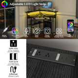 Auromie Corner Desk with Charging Station & LED Light, Triangle Corner Desk with Monitor Stand & Keyboard Tray for Small Space, Gaming Computer Desk with Storage Shelves for Home Office (Rustic) Auromie