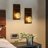 Iowuee Wall Candle Sconces Set of 2, Wall Candle Holder Rustic Home Decor, Farmhouse Wall Mounted Wooden Candle Holders with Lights, Wall Decorations for Bedroom, Living Room, Kitchen, Bathroom Iowuee