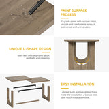 DWVO Dining Room Table for 6-8 People 70.86" Large Rectangle Dining Table Farmhouse Kitchen Table with Heavy Duty Wooden Base Rustic Dinner Table for Apartment Living Room Grey Oak DWVO