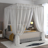 Stainless Steel Canopy Bed Frame by SEAYNFESH – Full Size Metal Frame with Sturdy Four Corners Design for Stylish Bedroom Decor SEAYNFESH