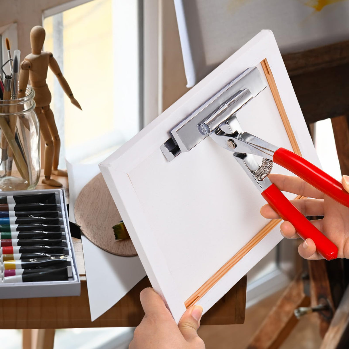 ZENFUN Set of 4 Canvas Stretcher Pliers with Staple Remover, 2 PCS Canvas Stretcher Pliers with 2 Staple Removers, Canvas Stretcher Plier Set for Art Oil Painting Framing ZENFUN