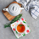 ZUYYON 10 Pcs Sublimation Coasters Blanks with Sewn Edge PU Leather Non Slip Blank Cup Mat Heat Transfer Cup Pad for Tabletop Protection DIY Crafts, 3.94 x 3.94 inches(Square) ZUYYON