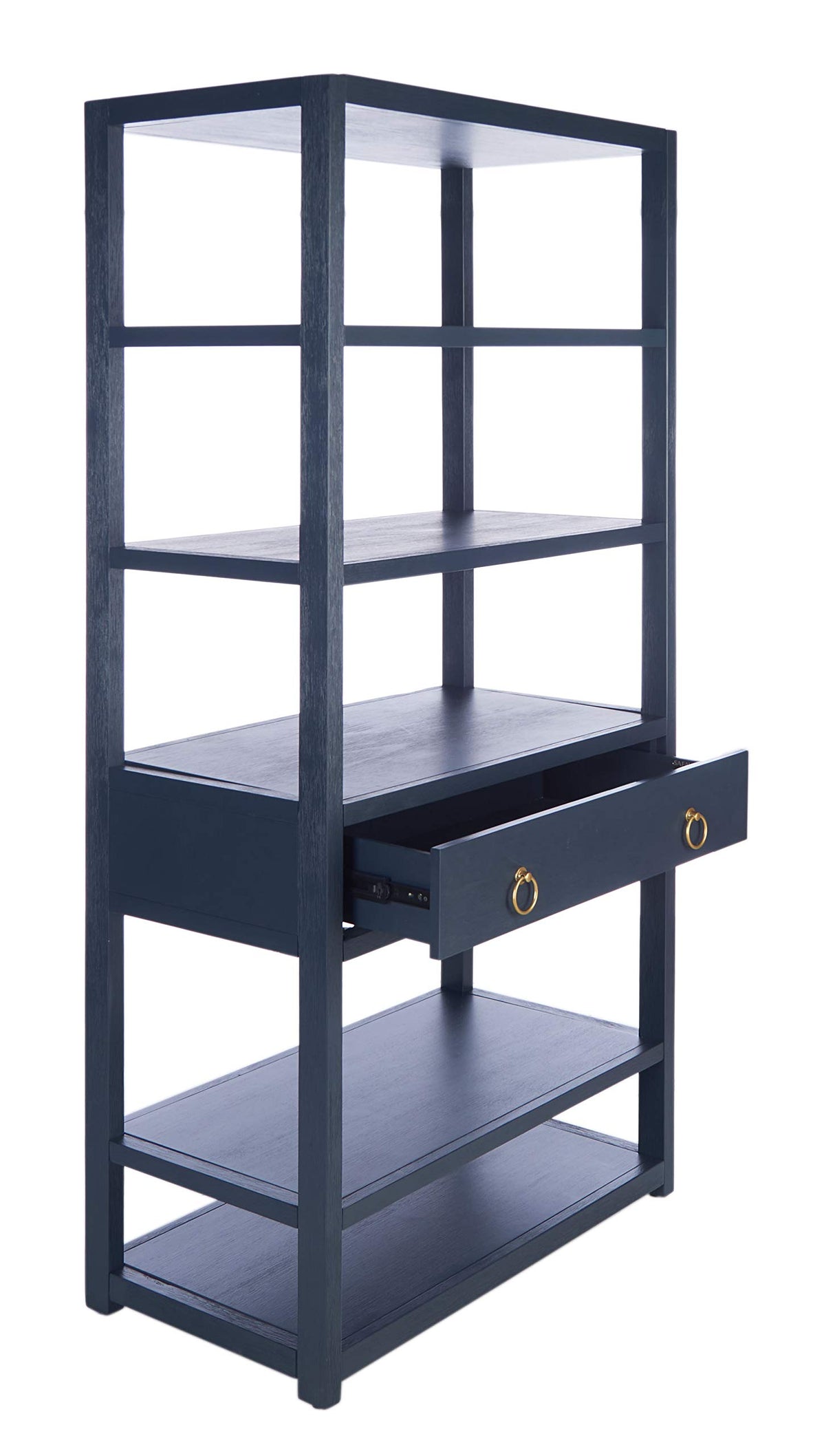 Safavieh Home Collection Johni Navy and Gold 5-Shelf Storage Etagere SAFAVIEH
