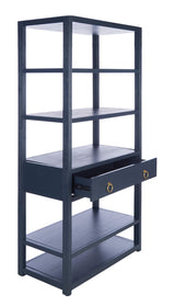 Safavieh Home Collection Johni Navy and Gold 5-Shelf Storage Etagere SAFAVIEH
