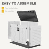 DWVO Outdoor Storage Shed, Weatherproof Resin, 35 Cu Ft Capacity, Horizontal Design, X-Shaped Lockable Door, Suitable for Bike, Garden Tools, Trash Cans, Light Gray DWVO