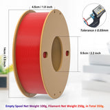 dikale PLA+ 3D Printer Filament 1.75mm No Tangle, Net Weight 250g Spool, 12 Packs, PLA Pro Plus, 12 Assorted Multiple Colors, Total 3KG Material dikale